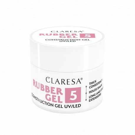 Claresa Rubber Gel UV/LED 5 - żel konstrukcyjny z tiksotropią 12 g