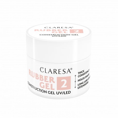 Claresa Rubber Gel UV/LED 2 - żel konstrukcyjny z tiksotropią 45 g