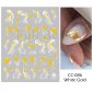 Złote naklejki na paznokcie - Marmurowe pęknięcia CC-086