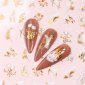 Złote naklejki na paznokcie - Rośliny, liście, kwiaty CJ-030