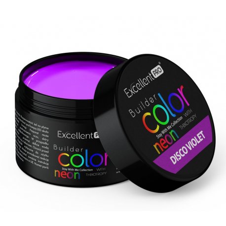 Excellent Pro Builder Color with Thixothropy - Neonowy żel z tiksotropią Disco Violet 15 g