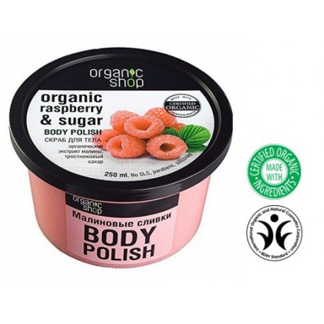 Organic Shop Body Polish peeling do ciała Malinowy Krem 250 ml
