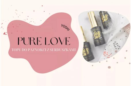 Top do paznokci z drobinkami w kształcie serduszek